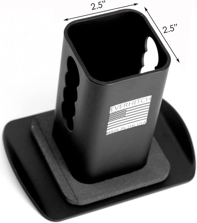 eVerHITCH Blank Metal Hitch Cover (Fits 2.5" Receiver, Black 3"x4") - Image 2